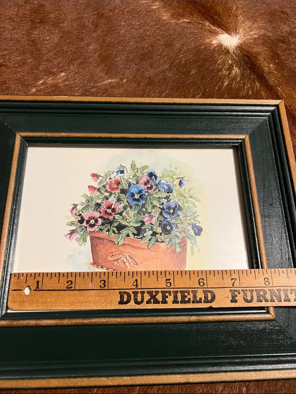 Peggy Abrams American Artist Signed Pansy Print Framed